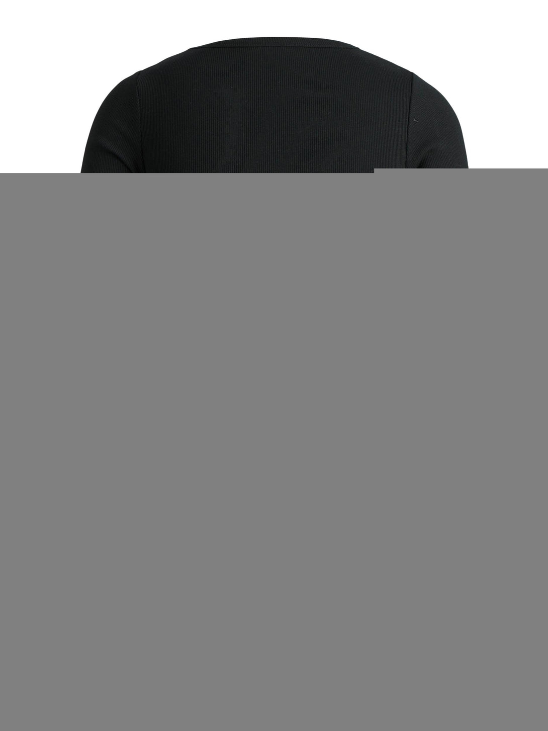 Zwarte geribde t-shirt met lange mouwen 