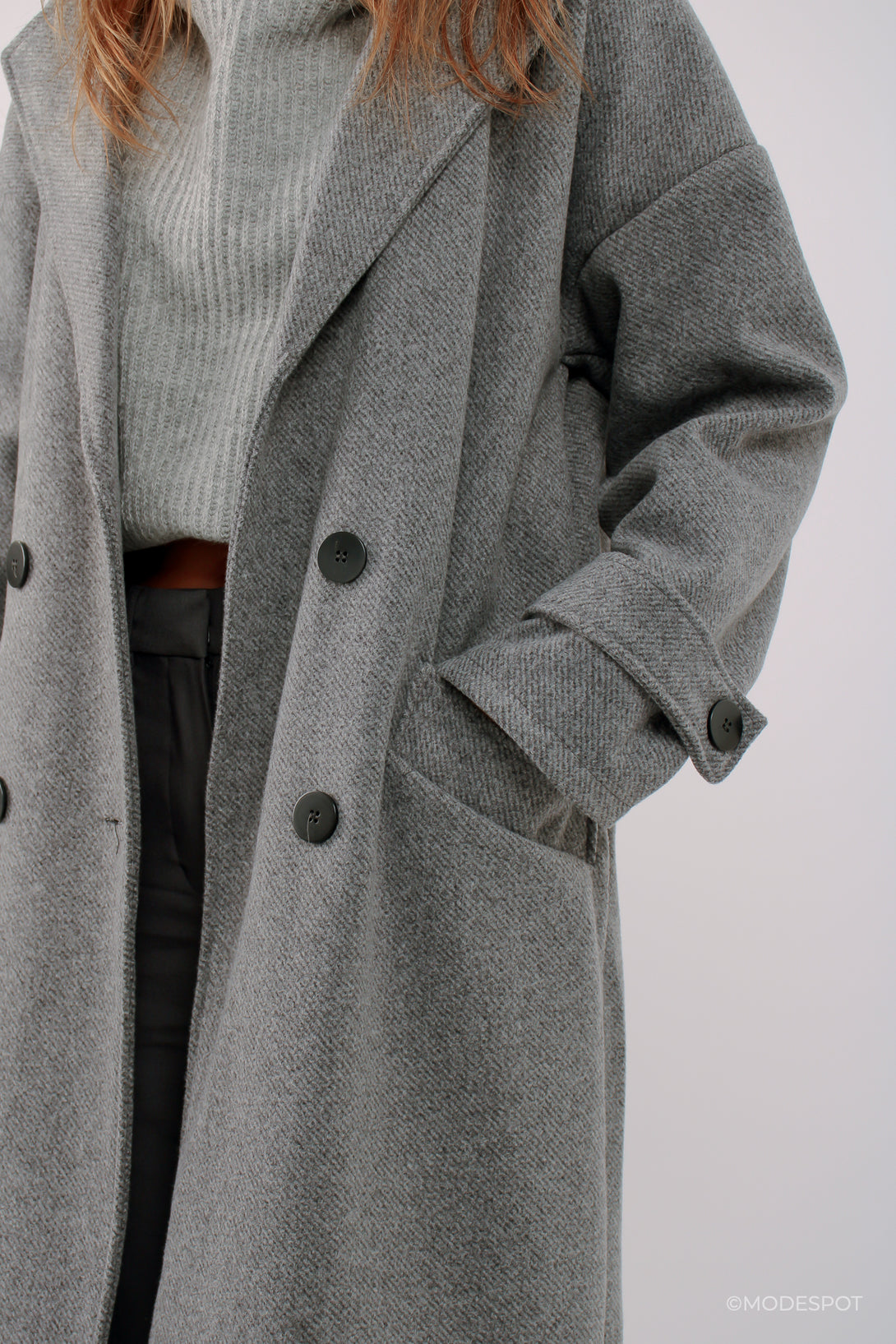 Lange mantel grijs